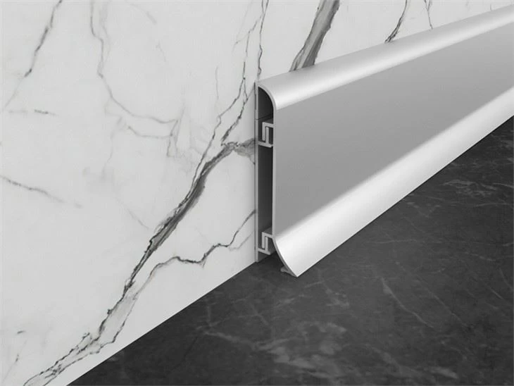 Silver Metal Skirting On The Wall