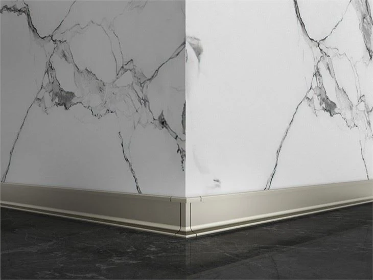 Silver Metal Skirting On The Wall