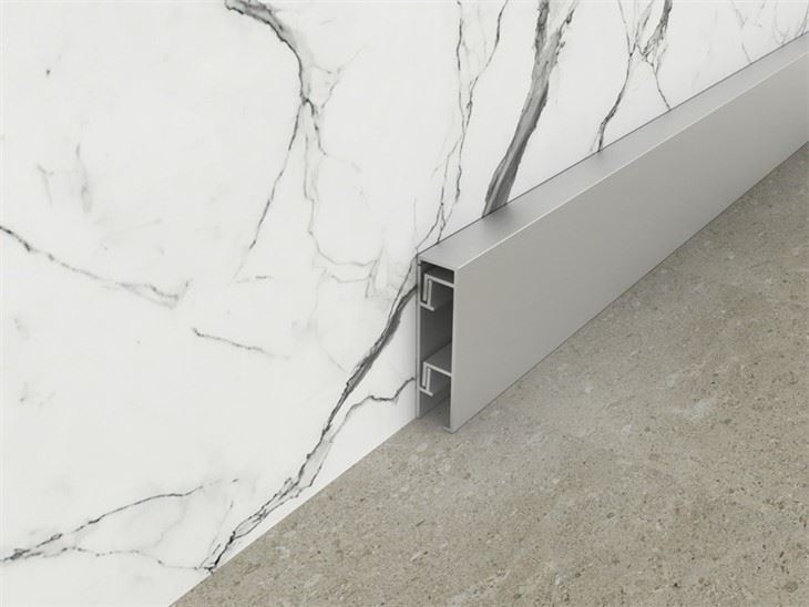 Silver Metal Skirting On The Wall